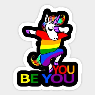 House Unicorn You Be You Rainbow Costume Gift Sticker